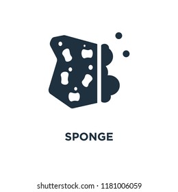 Sponge icon. Black filled vector illustration. Sponge symbol on white background. Can be used in web and mobile.