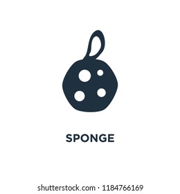 Sponge icon. Black filled vector illustration. Sponge symbol on white background. Can be used in web and mobile.