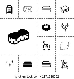 Sponge icon. collection of 13 sponge filled and outline icons such as cleaning tools. editable sponge icons for web and mobile.