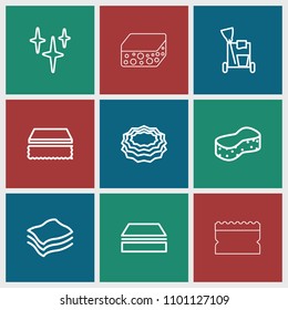 Sponge icon. collection of 9 sponge outline icons such as cleaning tools. editable sponge icons for web and mobile.