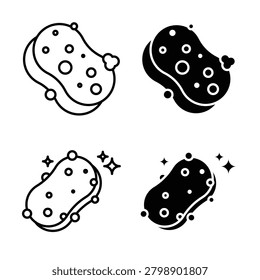sponge icon design. Editable Stroke. Isolated on white background