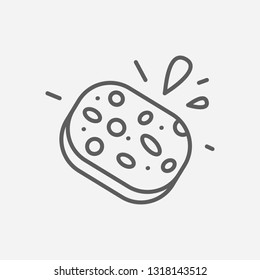 Sponge icon line symbol. Isolated vector illustration of  icon sign concept for your web site mobile app logo UI design.