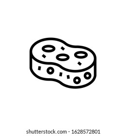 Sponge icon in linear, outline style isolated on white background