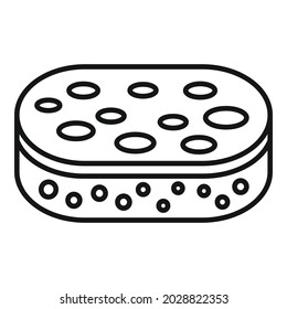 Sponge icon outline vector. Clean wash. Shower bath scrub