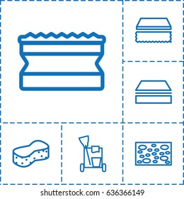 Sponge icon. set of 6 sponge outline icons such as cleaning tools