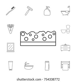 sponge icon. Set of bathroom icons. Signs, outline symbols collection, simple thin line icons for websites, web design, mobile app, info graphics On white background.