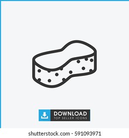 Sponge Icon. Simple Outline Sponge Vector Icon. On White Background.