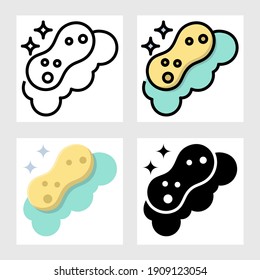 sponge icon vector design in filled, thin line, outline and flat style.