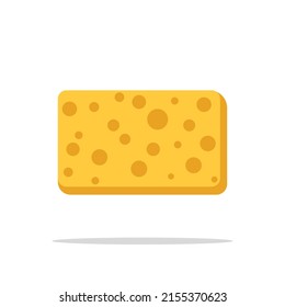 El icono de la esponja. esponja amarilla hecha de material suave y poroso para lavarse y bañarse. Ilustración vectorial aislada en un fondo blanco para el diseño en estilo de dibujos animados.