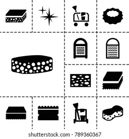 Sponge icons. set of 13 editable filled sponge icons such as cleaning tools, sponge