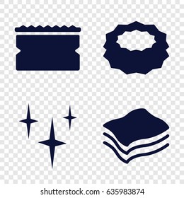 Sponge icons set. set of 4 sponge filled icons such as clean