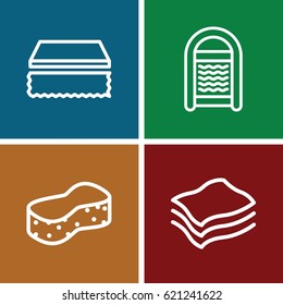 Sponge icons set. set of 4 sponge outline icons such as 