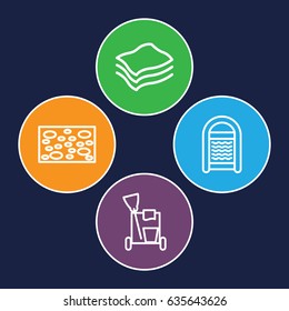 Sponge icons set. set of 4 sponge outline icons such as cleaning tools