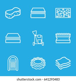 Sponge icons set. set of 9 sponge outline icons such as cleaning tools