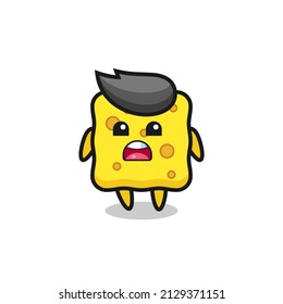 sponge illustration with apologizing expression, saying I am sorry , cute style design for t shirt, sticker, logo element