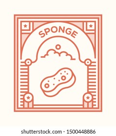 SPONGE AND ILLUSTRATION ICON CONCEPT