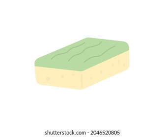 Sponge illustration. a tool for cleaning the surface of objects, absorbing water. tools for cleaners, janitors, office boys. flat cartoon style. vector design