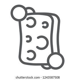 Sponge line icon, clean and wash, washcloth sign, vector graphics, a linear pattern on a white background, eps 10.