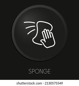 Esponge un icono mínimo de línea vectorial en el botón 3D aislado en el fondo negro. Vector Premium.