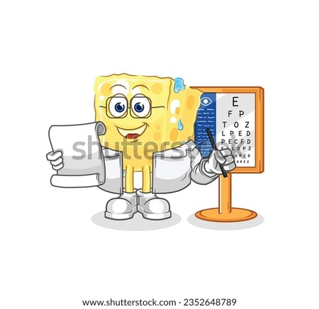 the sponge oculist cartoon. cartoon mascot vector