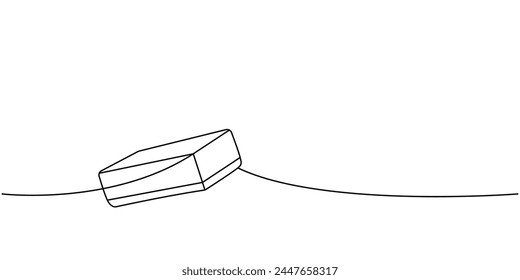 Sponge one line continuous drawing. Cleaning service tools continuous one line illustration. Vector linear illustration.