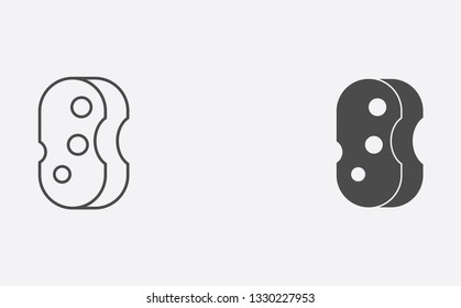 Sponge outline and filled vector icon sign symbol