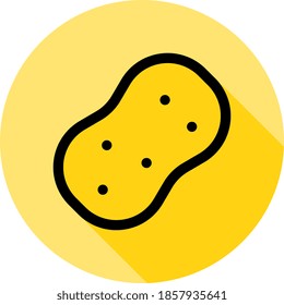 icono de contorno de esponjas en estilo de sombra larga
