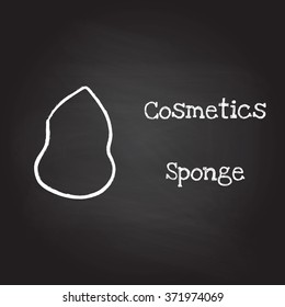 Sponge painted with chalk on blackboard