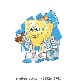 the sponge painter illustration. character vector