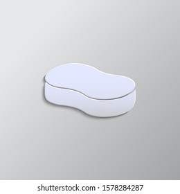 Sponge paper style, icon. Paper style vector icon.