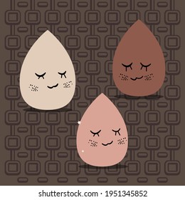 Sponge Powder Puff Vector Character