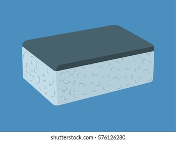 Sponge realistic vector illustration isolated