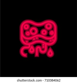 Sponge red glowing neon ui ux icon. Glowing sign logo vector