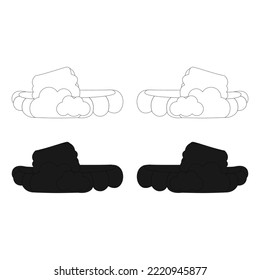 Sponge Sandals V37 Patch Streetwear, Urban Design White and Black Color Patch Commercial Use
