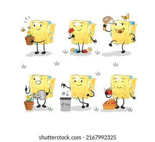 the sponge save the earth group. cartoon mascot
