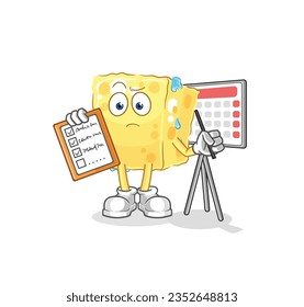 the sponge schedule list vector. cartoon character