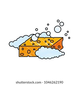 sponge with soap foam