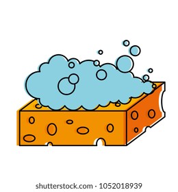 sponge with soap foam
