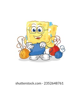 the sponge tailor mascot. cartoon vector