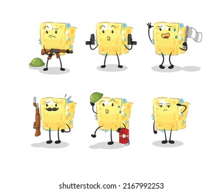 the sponge troops character. cartoon mascot vector