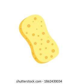 Sponge vector flat icon. Yellow shower sponge isolated on white background