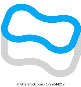 Sponge vector icons. Gray and blue colors.