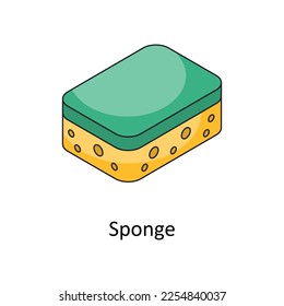 sponge Vector Isometric Filled Outline icon for your digital or print projects.