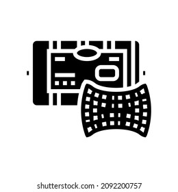 sponge wash accessory glyph icon vector. sponge wash accessory sign. isolated contour symbol black illustration