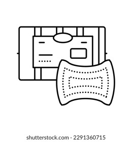 vector de icono de línea de accesorios de lavado esponjoso. señal de accesorio de lavado de esponjas. símbolo de contorno aislado ilustración negra