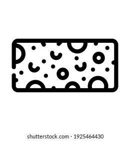 sponge for wash line icon vector. sponge for wash sign. isolated contour symbol black illustration