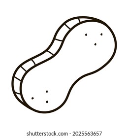 Sponge washcloth icon, cleaning or hygiene concept, vector contour template, doodle style
