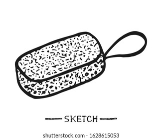 Sponge for washing dishes on a white background in vector