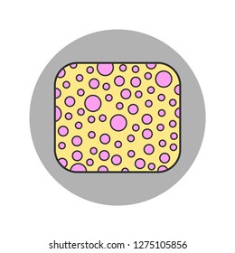 Sponge for washing. Subject of personal hygiene. Flat icon or object for design or web. Vector