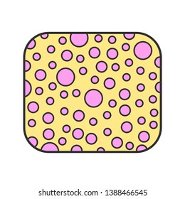 Sponge for washing. Subject of personal hygiene. Flat icon or object for design or web. Vector